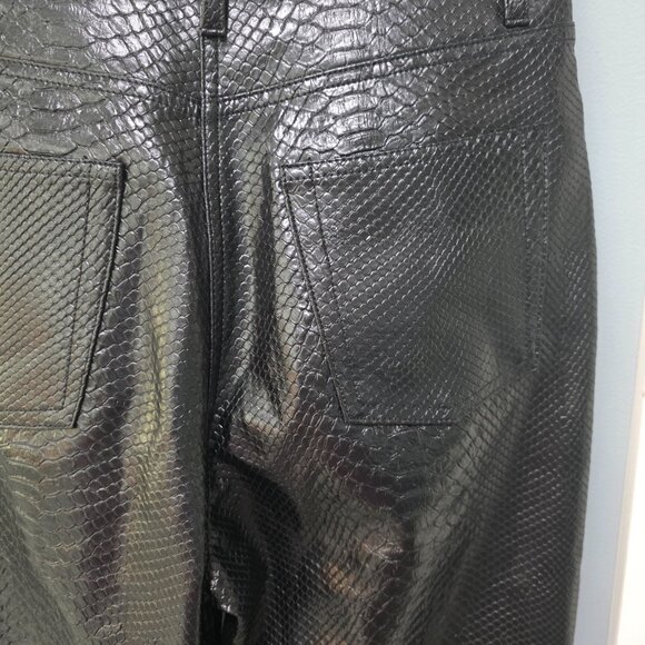 Wilfred Melina Pants Black Faux Leather Snakeskin Size 6 NWOT - Picture 8 of 12